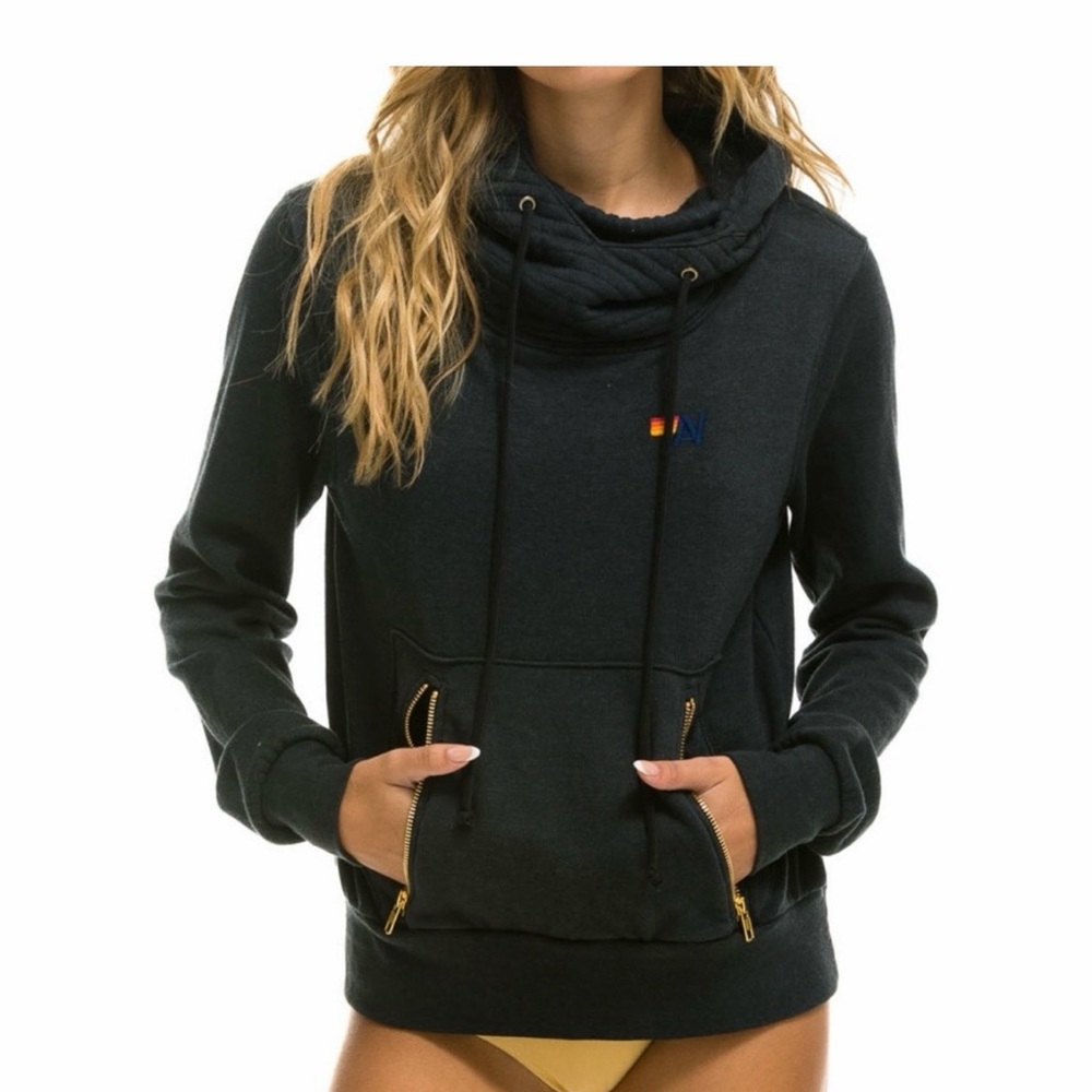 Aviator Nation Ninja Hoodie with Multicolor Stripes XS
